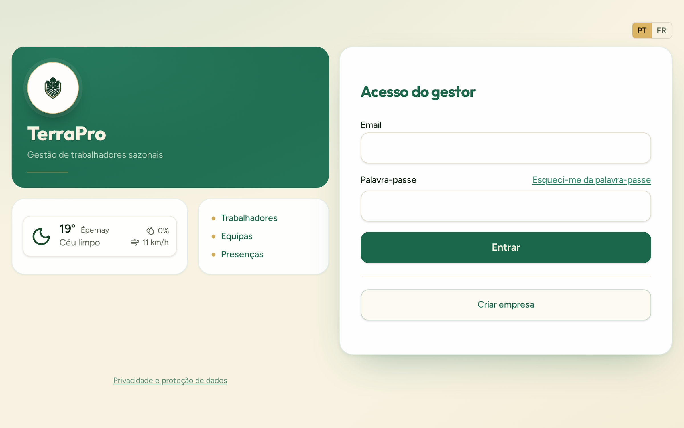 TerraPro — A atividade, as equipas, o terreno.